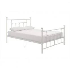 Mia White FullMetal Bed Frame by DHP
