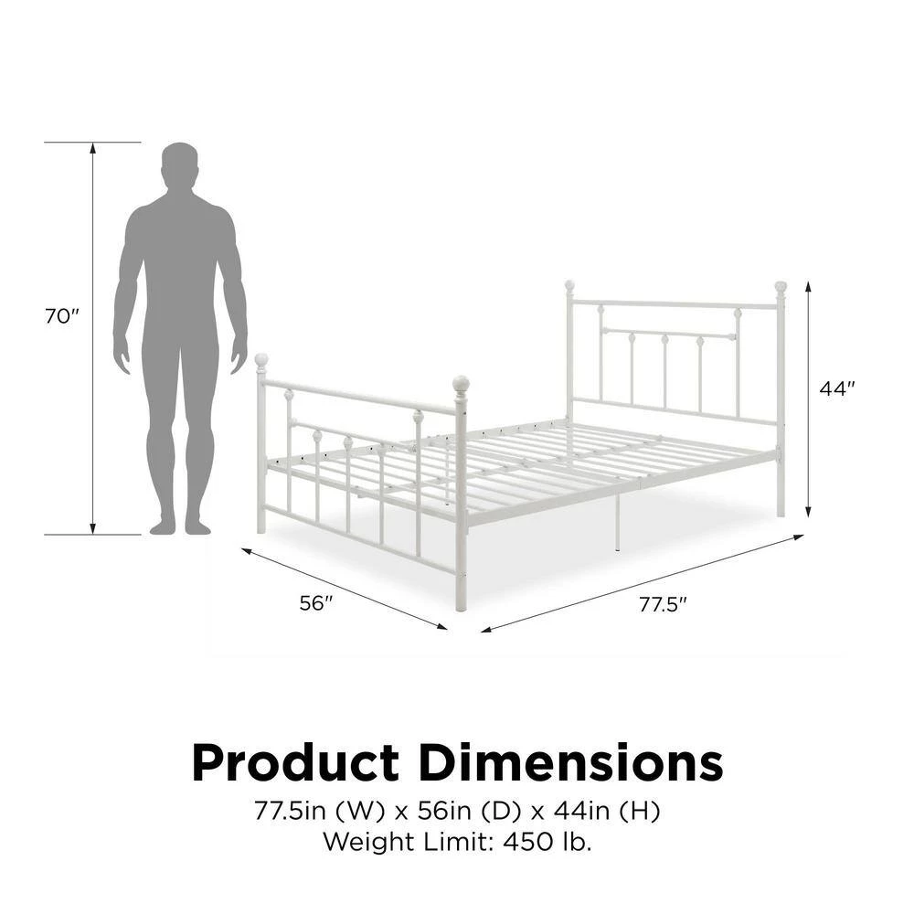 Mia White FullMetal Bed Frame by DHP - Image 12