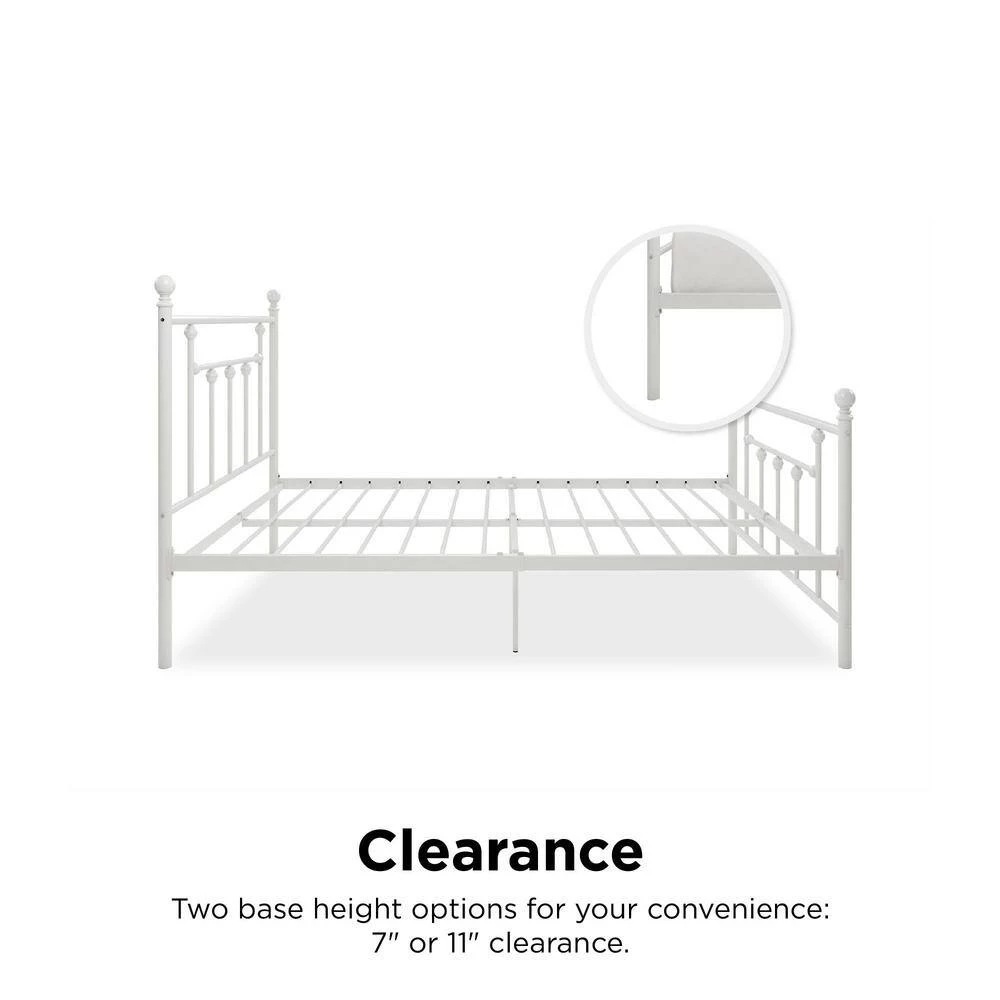 Mia White FullMetal Bed Frame by DHP - Image 11