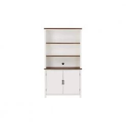 Appleton White and Haze Finish Wood Bookcase with Concealed Storage (39 in. W x 72 in. H) by Home Decorators Collection
