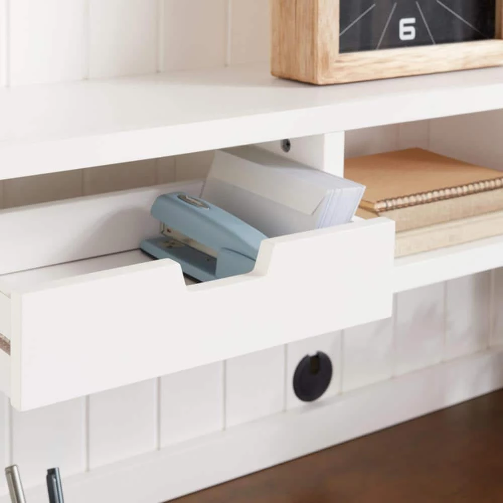 48 in. Rectangular White/Haze 5 Drawer Writing Desk with Solid Wood Material by Home Decorators Collection - Image 4