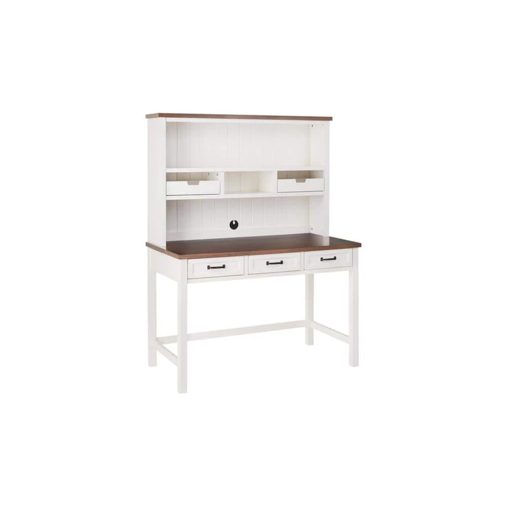 48 in. Rectangular White/Haze 5 Drawer Writing Desk with Solid Wood Material by Home Decorators Collection - Image 5