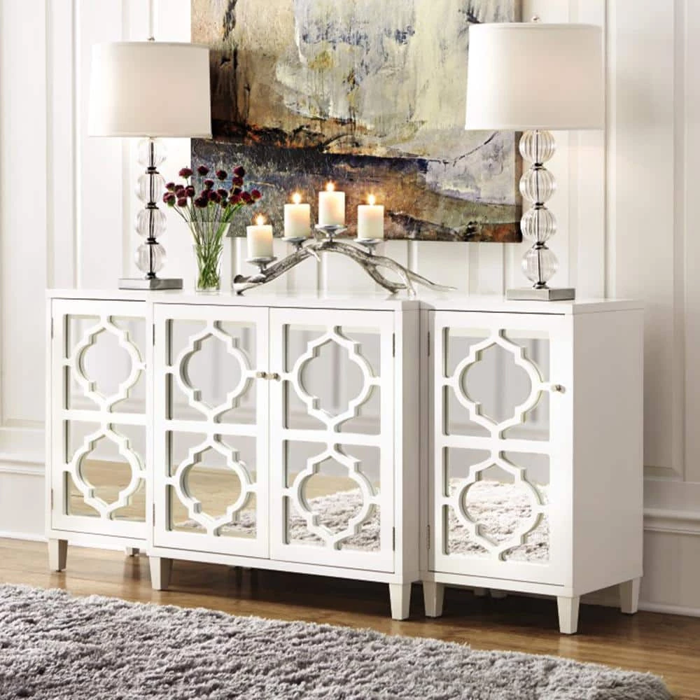 Reflections White Mirrored Console Table by Home Decorators Collection - Image 4