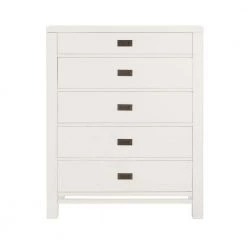 Calden Bright White 5-Drawer Chest of Drawers (49 in. H x 40 in. W x 20 in. D) by Home Decorators Collection