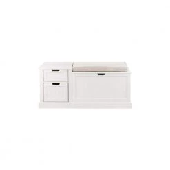 White Wood Entryway Bench with Flip Top and Concealed Storage (46 in. W x 20 in. H) by Home Decorators Collection