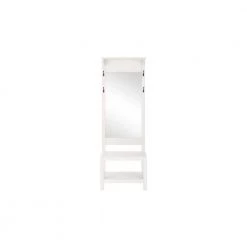 Baythorn White Finish Wood Hall Tree with Mirror (25 in. W x 72 in. H) by Home Decorators Collection