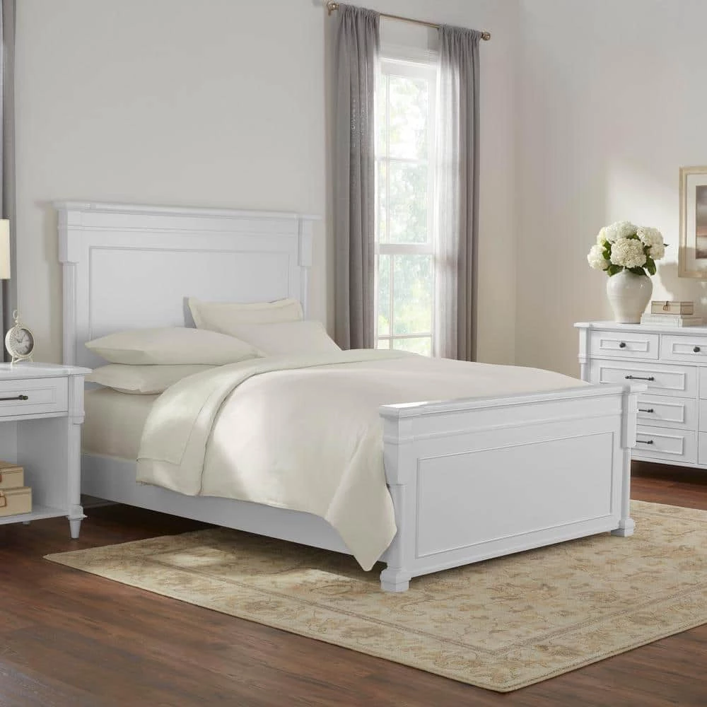 Bellmore White King Bed (84 in. W x 65 in. H) by Home Decorators Collection - Image 3