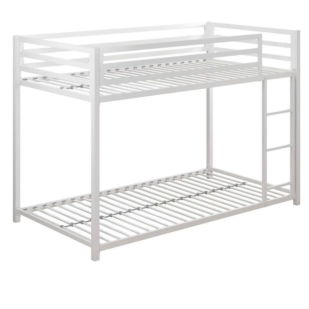 Mabel White Metal Twin Over Twin Bunk Bed by DHP - Image 3