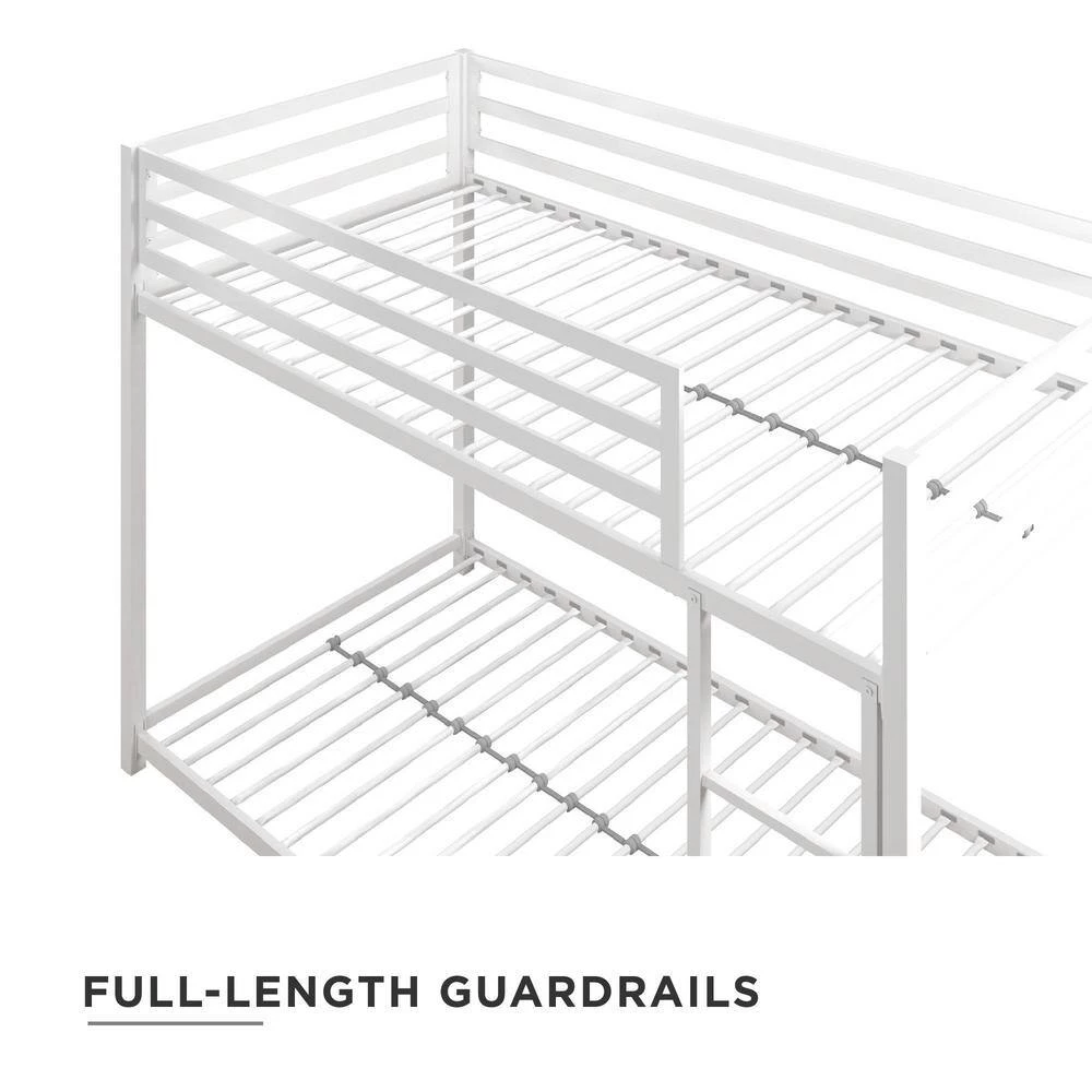 Mabel White Metal Twin Over Twin Bunk Bed by DHP - Image 7