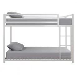 Mabel White Metal Twin Over Twin Bunk Bed by DHP