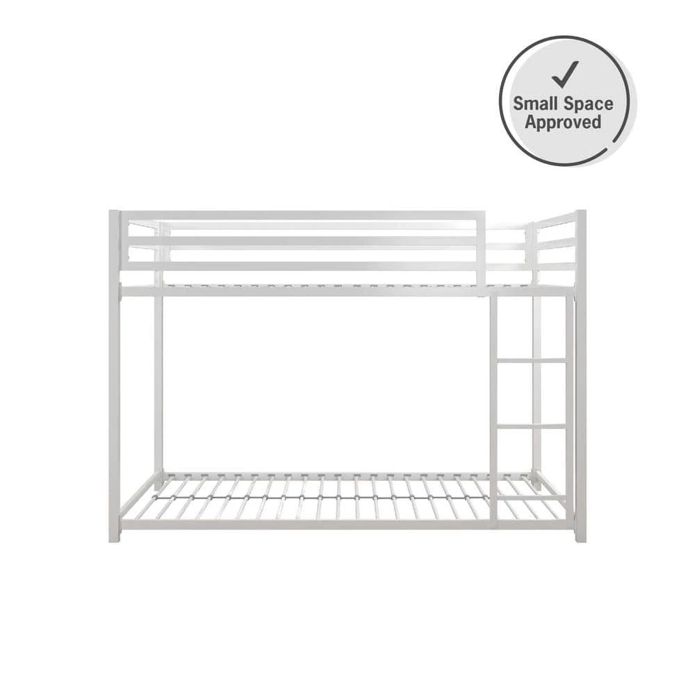 Mabel White Metal Twin Over Twin Bunk Bed by DHP - Image 5