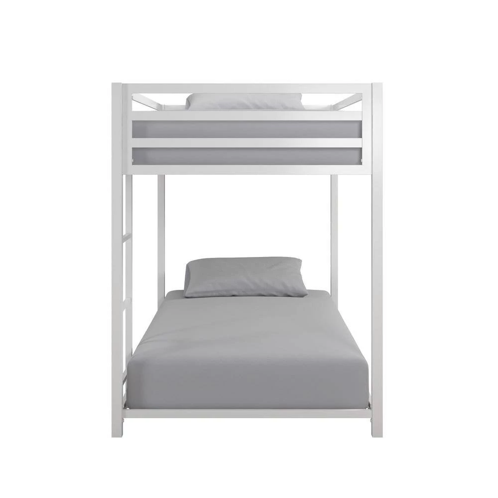 Mabel White Metal Twin Over Twin Bunk Bed by DHP - Image 4