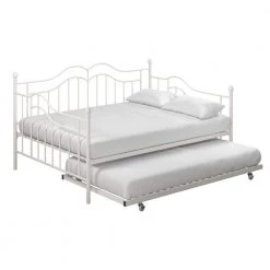 Tatiana White Metal Full Daybed and Trundle by DHP