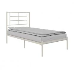 Akari White Metal Twin Bed by DHP