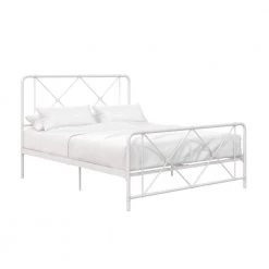 Kinsley White Metal Farmhouse Full Bed by DHP