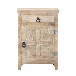 Print Block 1-Drawer Whitewash Nightstand by Home Decorators Collection