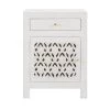 Hallie Carved Single Door 1-Drawer Whitewash Nightstand (30 in. H x 22 in. W x 15 in. D) by Home Decorators Collection